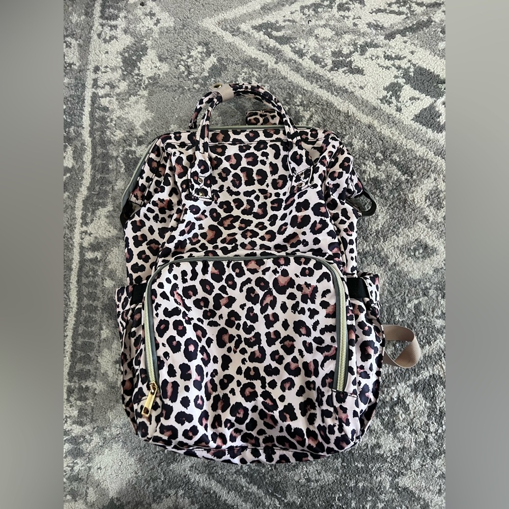 Xunteny Leopard Women Laptop Backpack Bookbag 15.6 Inch